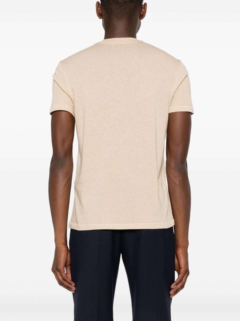 Shop Tom Ford Logo-embroidered Jersey T-shirt In Neutrals