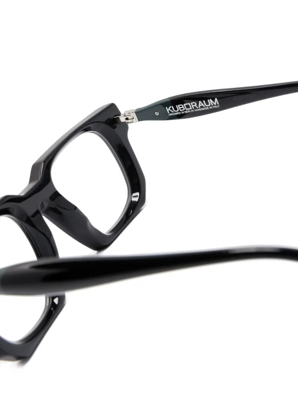 Kuboraum J3 square-frame Glasses Black FARFETCH LB