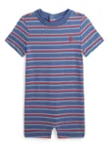 POLO RALPH LAUREN KIDS striped cotton romper - Blue