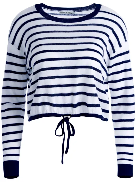 alice + olivia Bernetta striped top