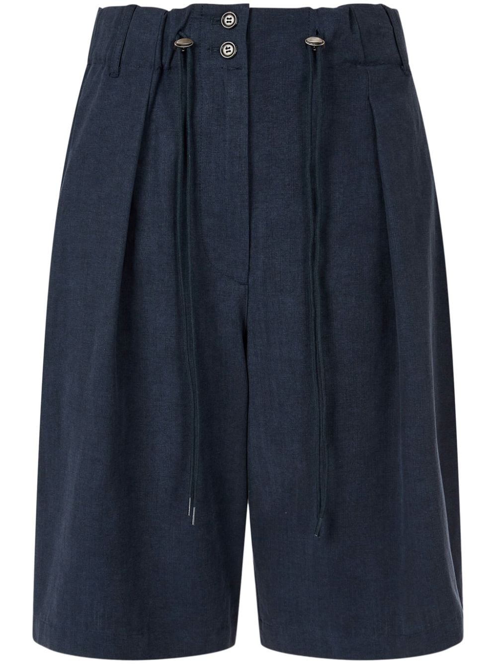 Studio Tomboy Wide-leg Pleat-detail Shorts In Blue
