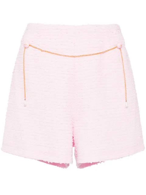 Edward Achour Paris shorts de bouclé con detalle de cadena