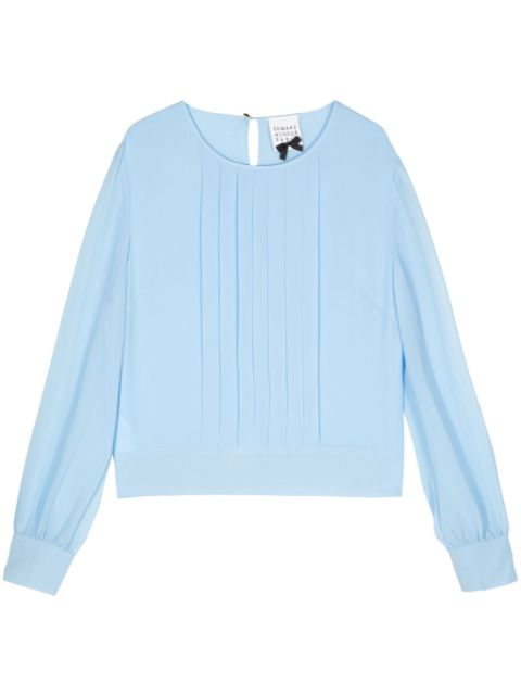 Edward Achour Paris pleated long-sleeve blouse 