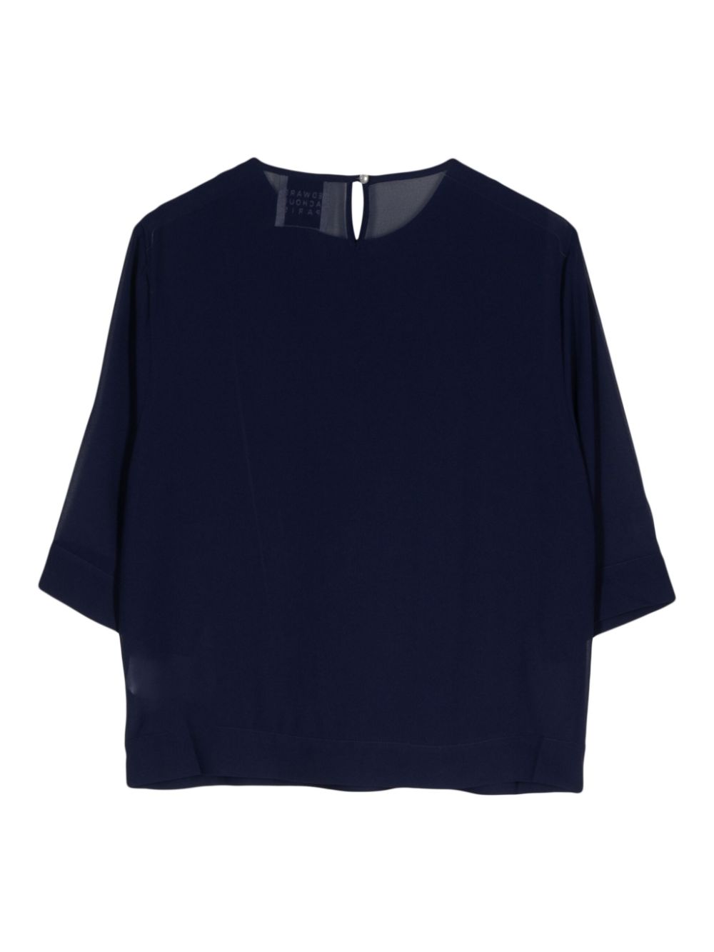 Edward Achour Paris pleat-detailed sheer blouse - Blue