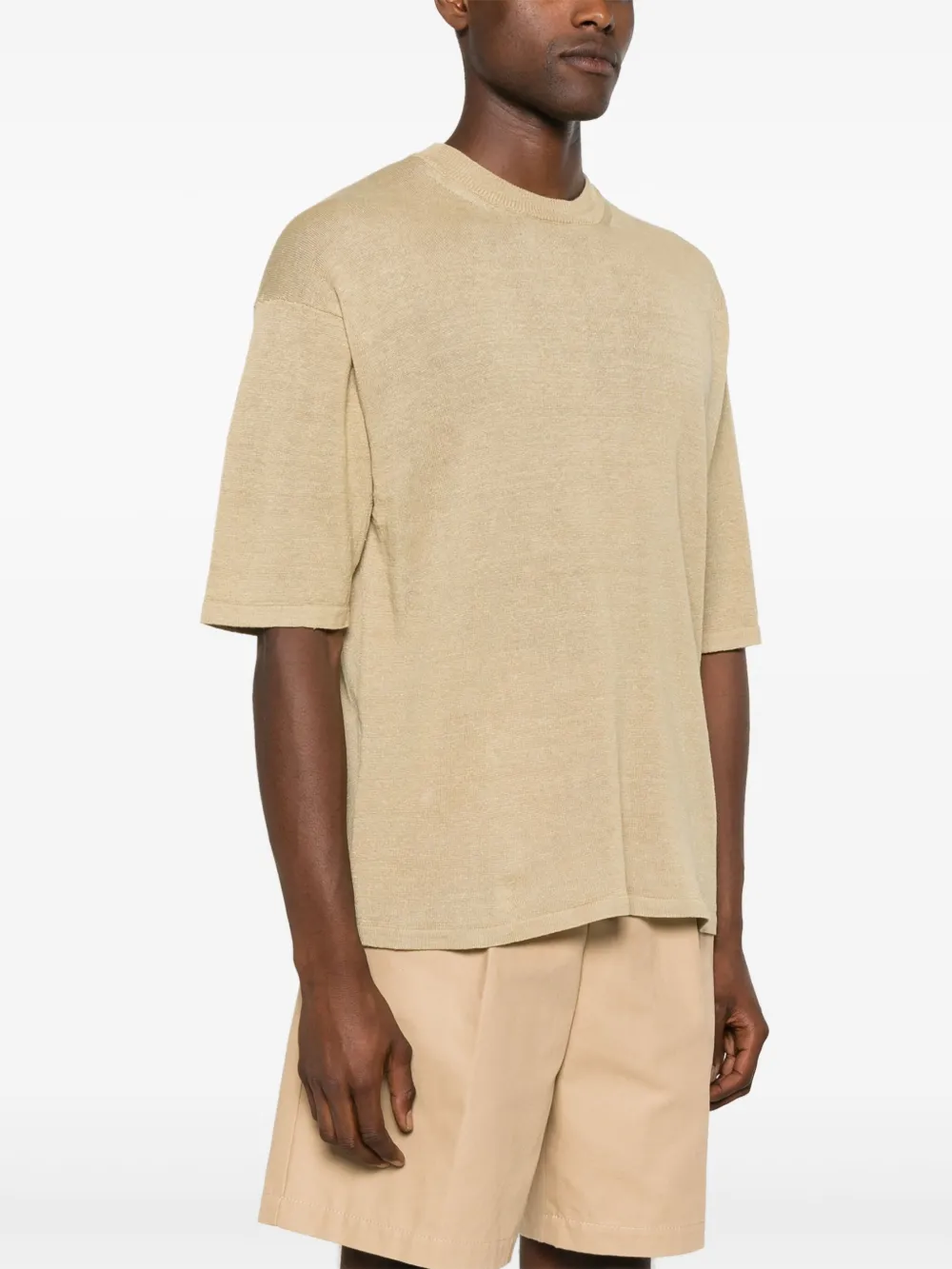 Roberto Collina Linnen T-shirt Beige