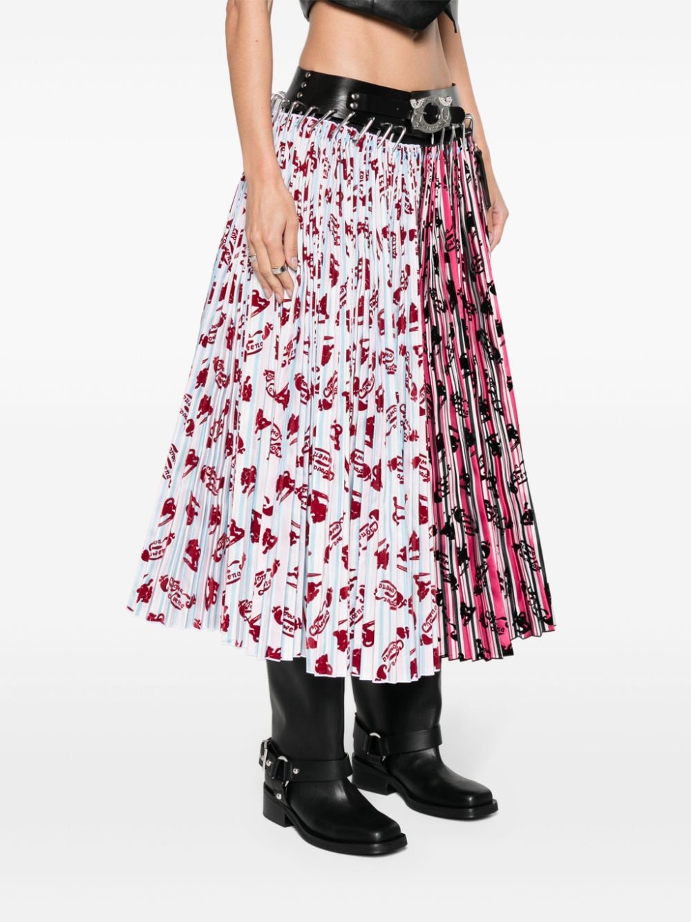 Shop Chopova Lowena Daydream Plissé Midi Skirt In Black