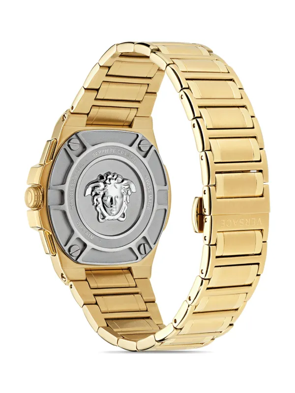 Versace グレカ クロノグラフ 腕時計 45mm | ブラック | FARFETCH JP