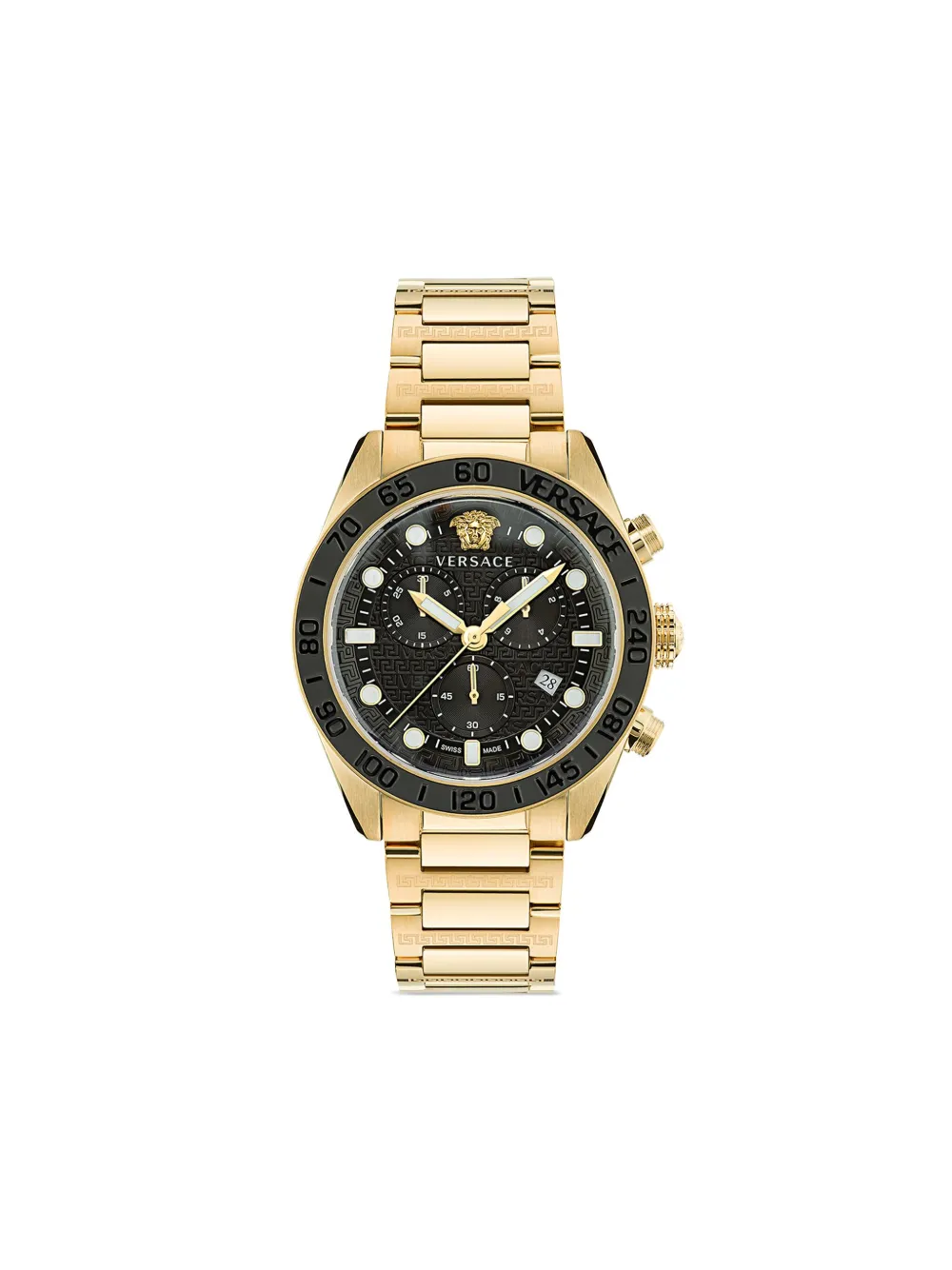 Versace グレカ ドーム クロノグラフ 43mm - ブラック Versace グレカ ドーム クロノグラフ 43mm - ブラック