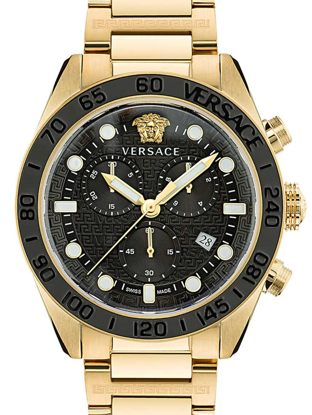 Versace Greca Dome Chrono horloge 43 mm - Zwart