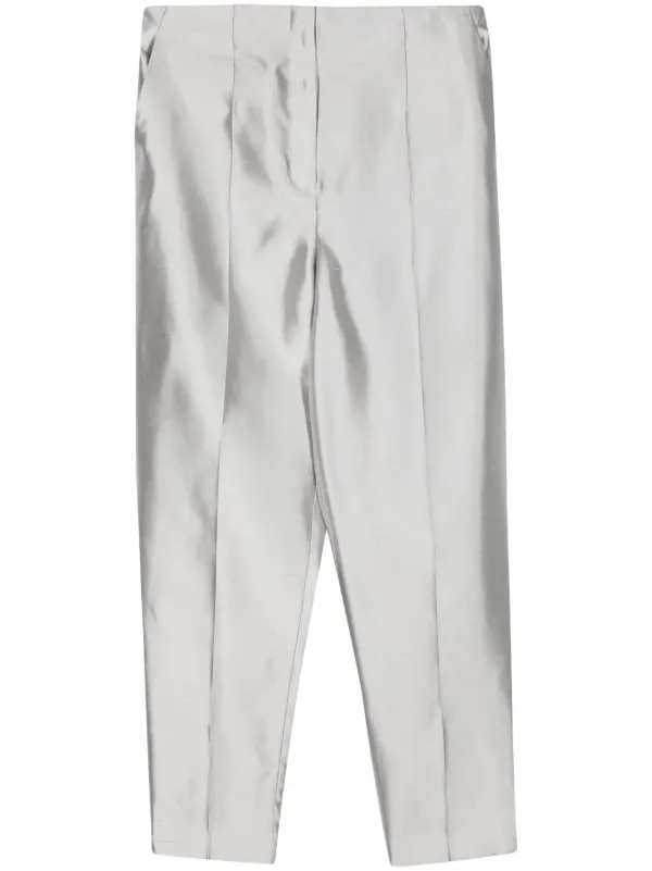 Theory Tapered Cropped Trousers in Grey