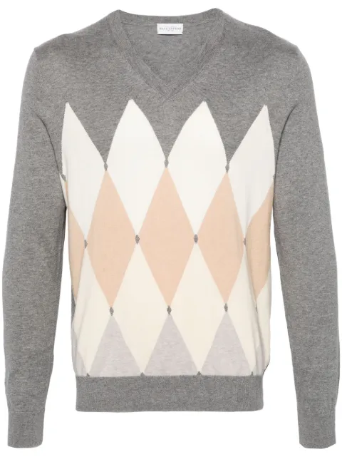 Ballantyne argyle intarsia-knit jumper