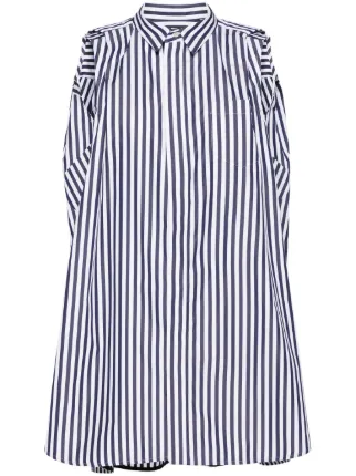 Sacai ストライプコットンシャツドレス Sacai ストライプコットンシャツドレス ワンピース
