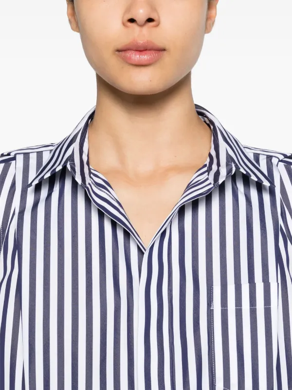 Sacai ストライプ シャツドレス | ブルー | FARFETCH JP