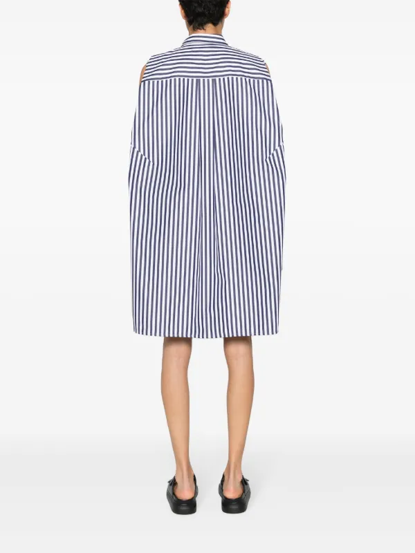 Sacai Striped Poplin Shirt Dress | Blue | FARFETCH