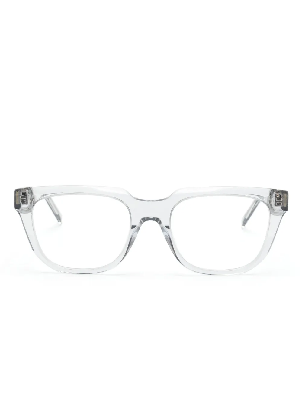 transparent square-frame glasses