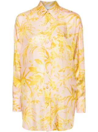 レディース　シルク　シャツ ZIMMERMANN フローラル シルクシャツ | ピンク | FARFETCH JP
