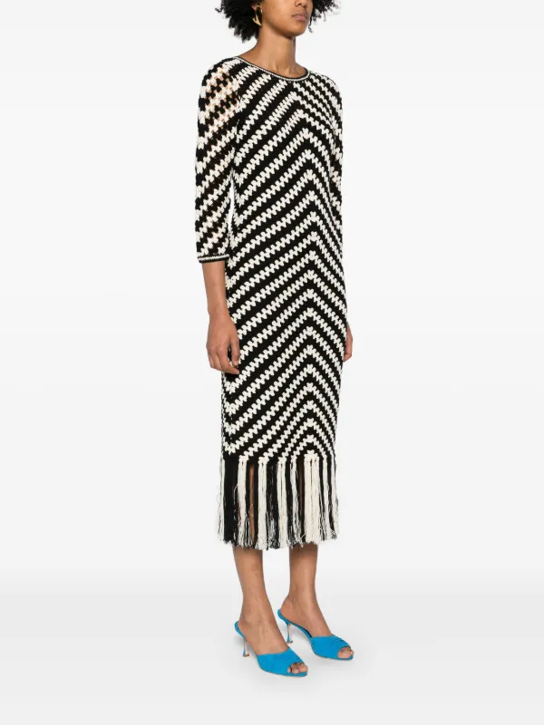 ZIMMERMANN Halliday Crochet Midi Dress | Black | FARFETCH