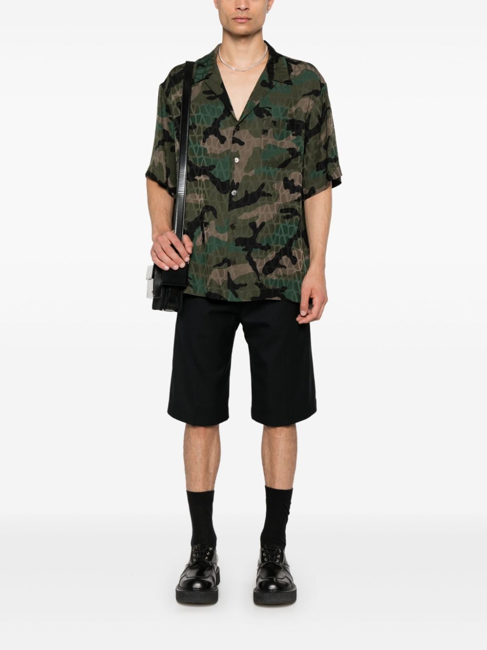 Shop Valentino Toile Iconographe Camouflage Shirt In Green