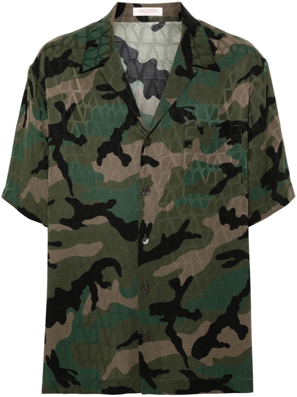 Shop Valentino Toile Iconographe Camouflage Shirt In Green