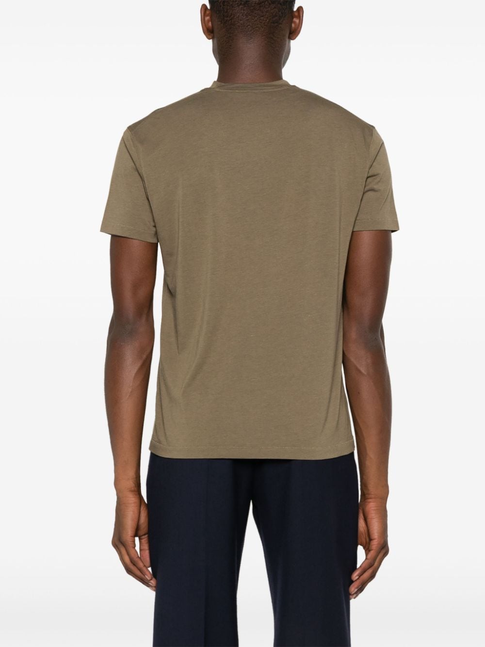 Shop Tom Ford Logo-embroidered Jersey T-shirt In Green