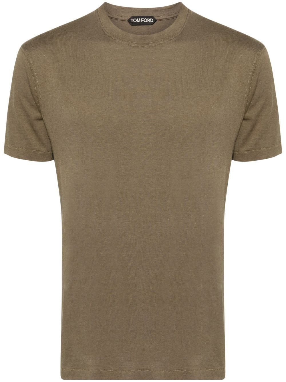 Shop Tom Ford Logo-embroidered Jersey T-shirt In Green