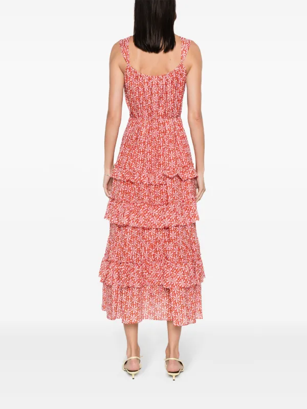 DVF Diane Von Furstenberg Moderna floral-print Midi Dress | Red | FARFETCH  OM