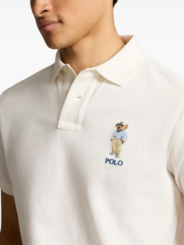 Polo Ralph Lauren Polo Bear Cotton Polo Shirt White FARFETCH UK