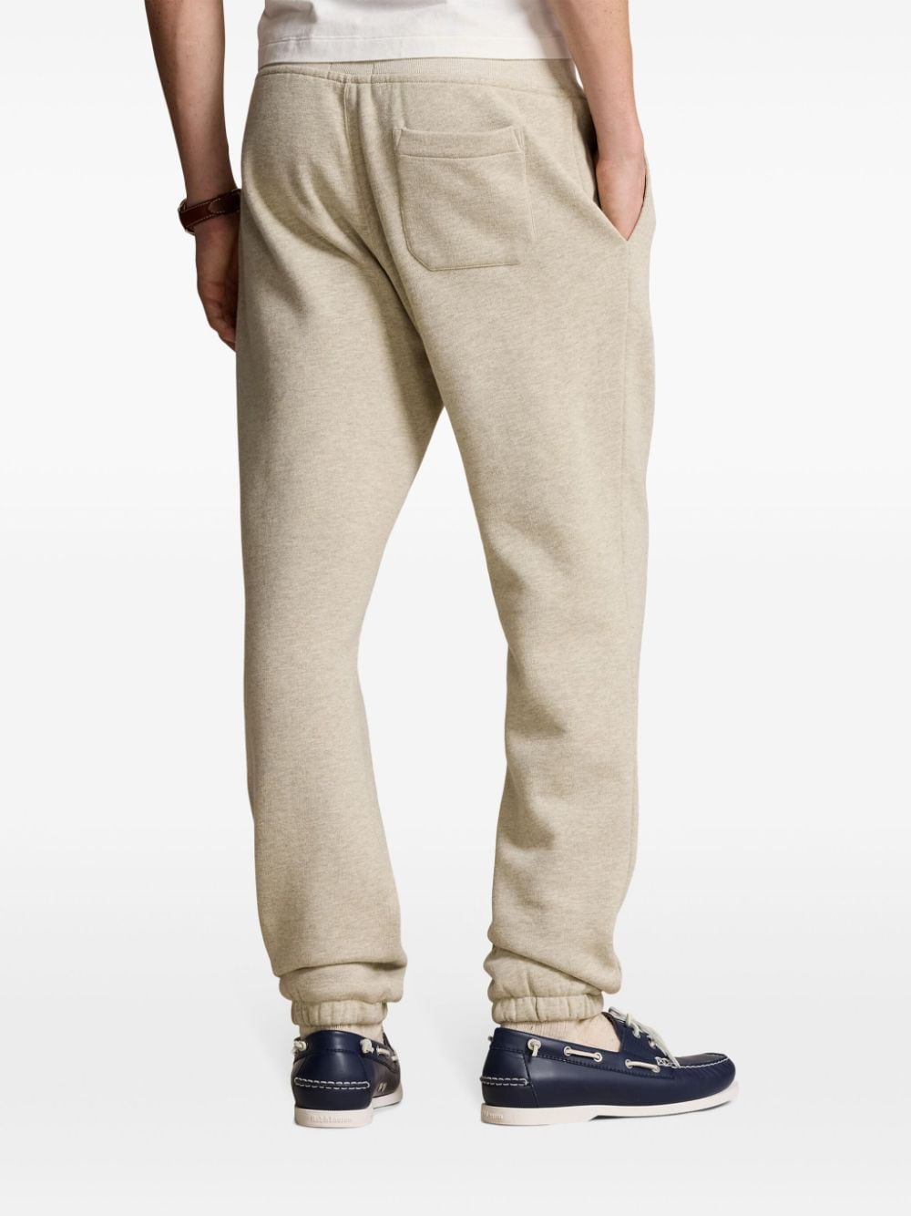 Shop Polo Ralph Lauren Logo-print Cotton Track Pants In Neutrals