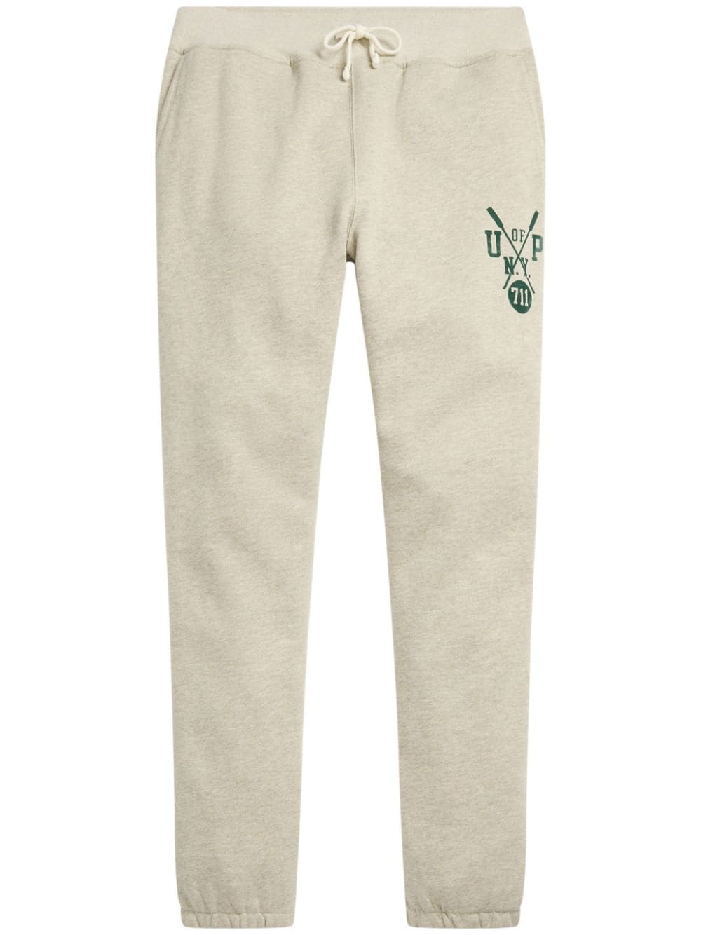 Shop Polo Ralph Lauren Logo-print Cotton Track Pants In Neutrals