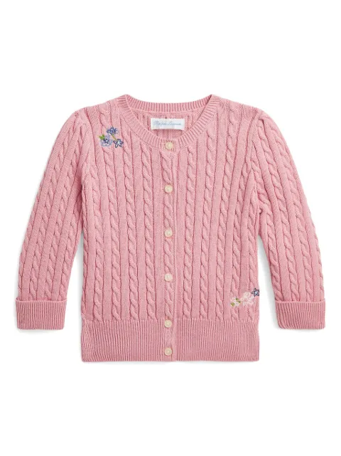 POLO RALPH LAUREN KIDS  braided knit cardigan 