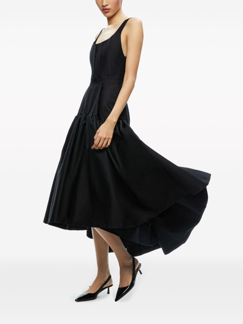 Shop Alice And Olivia Diana Sleeveless Midi Dress In Black