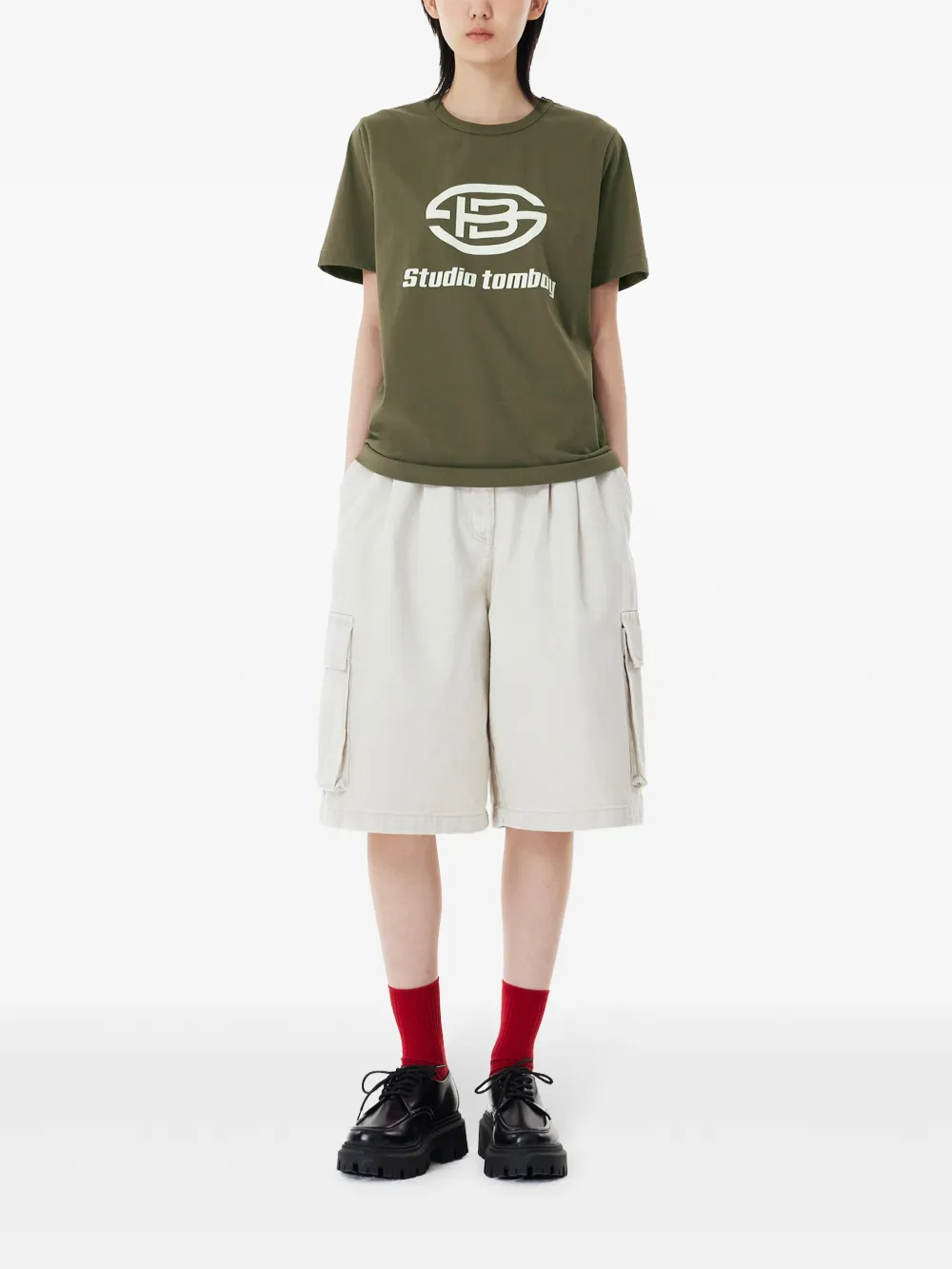 STUDIO TOMBOY logo-print cotton T-shirt - Groen