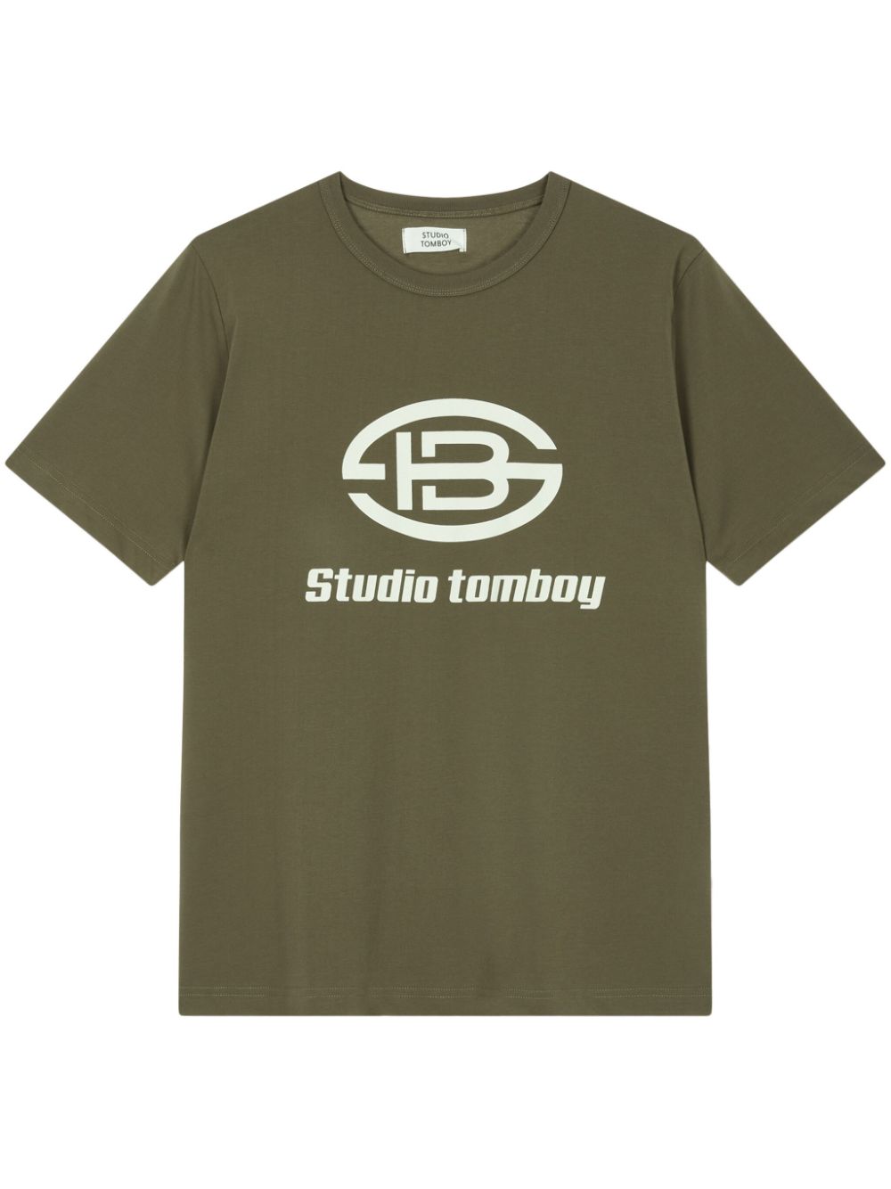 Studio Tomboy Logo-print Cotton T-shirt In Green