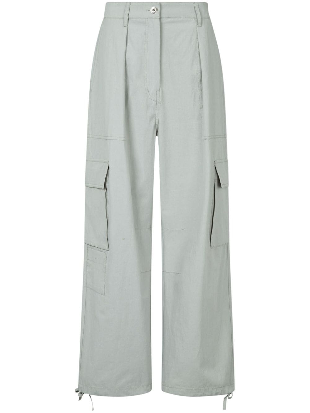 Studio Tomboy Wide-leg Cotton Cargo Trousers In Grey