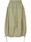 STUDIO TOMBOY drawstring-hem elasticated-waist midi skirt - Green