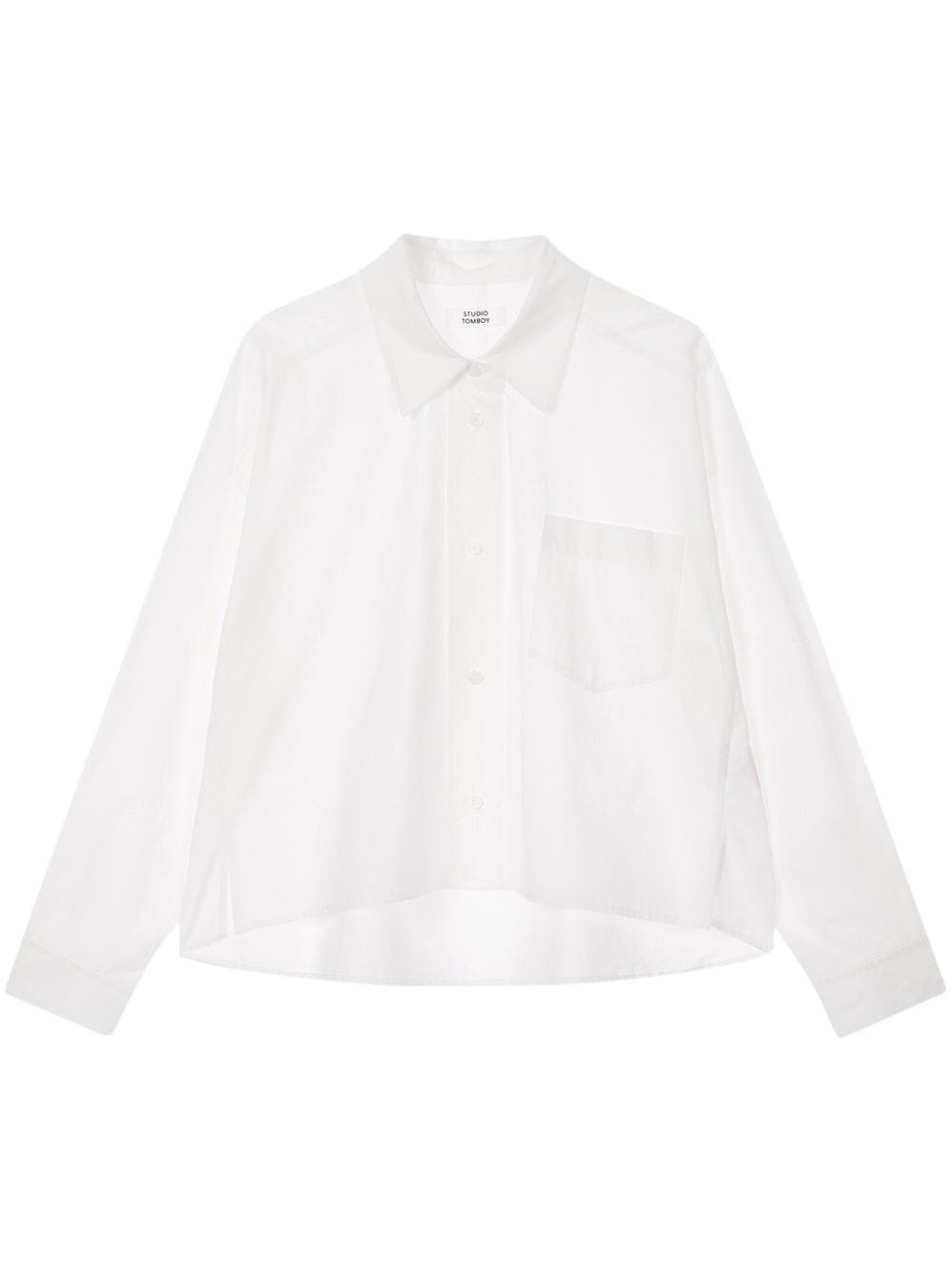 Studio Tomboy Side-slits Cotton Shirt In Weiss