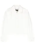 Edward Achour Paris ruffle-trim cotton shirt jacket - White