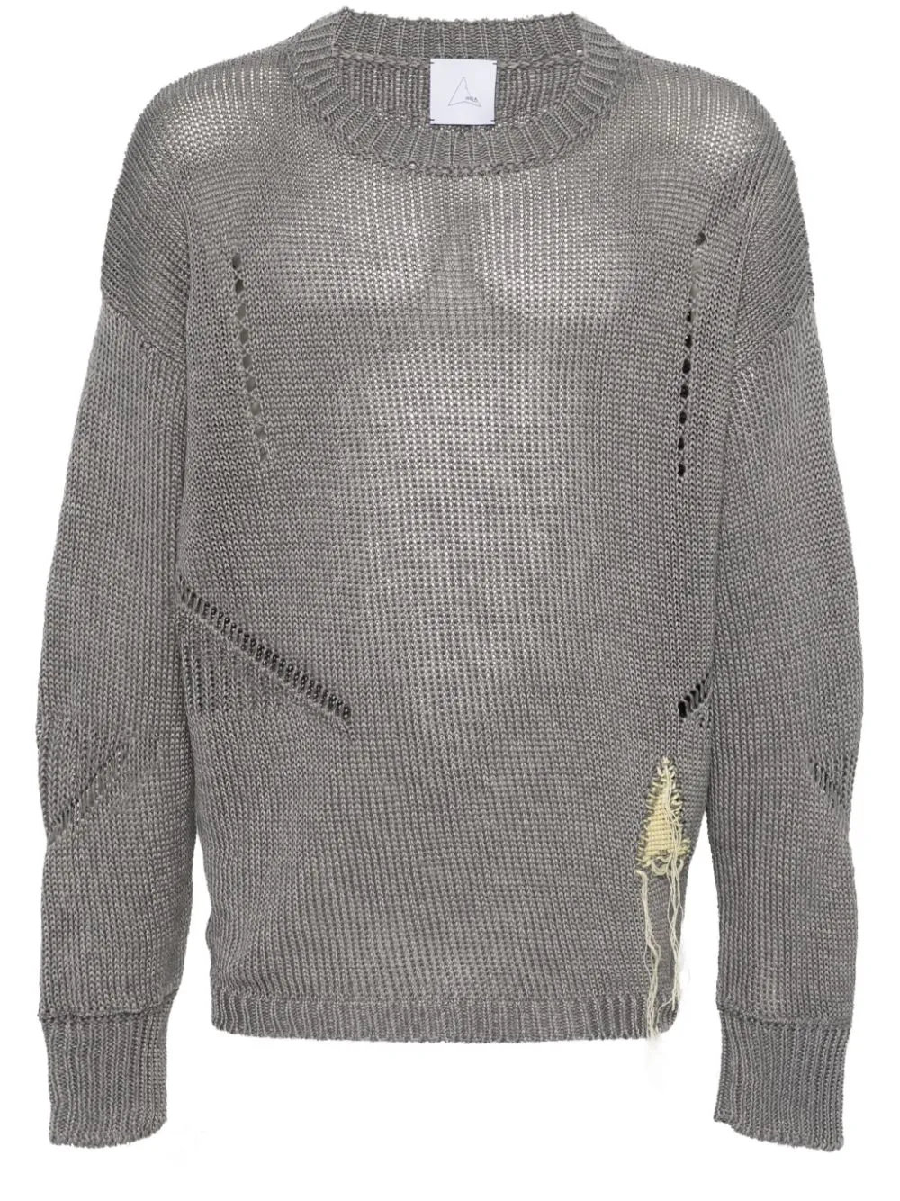 Roa Hemp Crewneck Sweater Grey In Grey