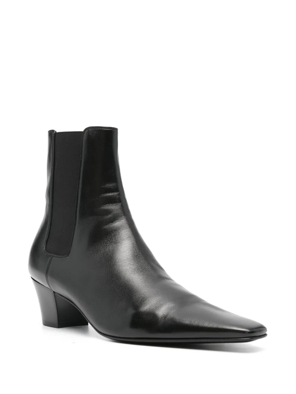 Shop Saint Laurent Rainer 70mm Leather Boots In Black