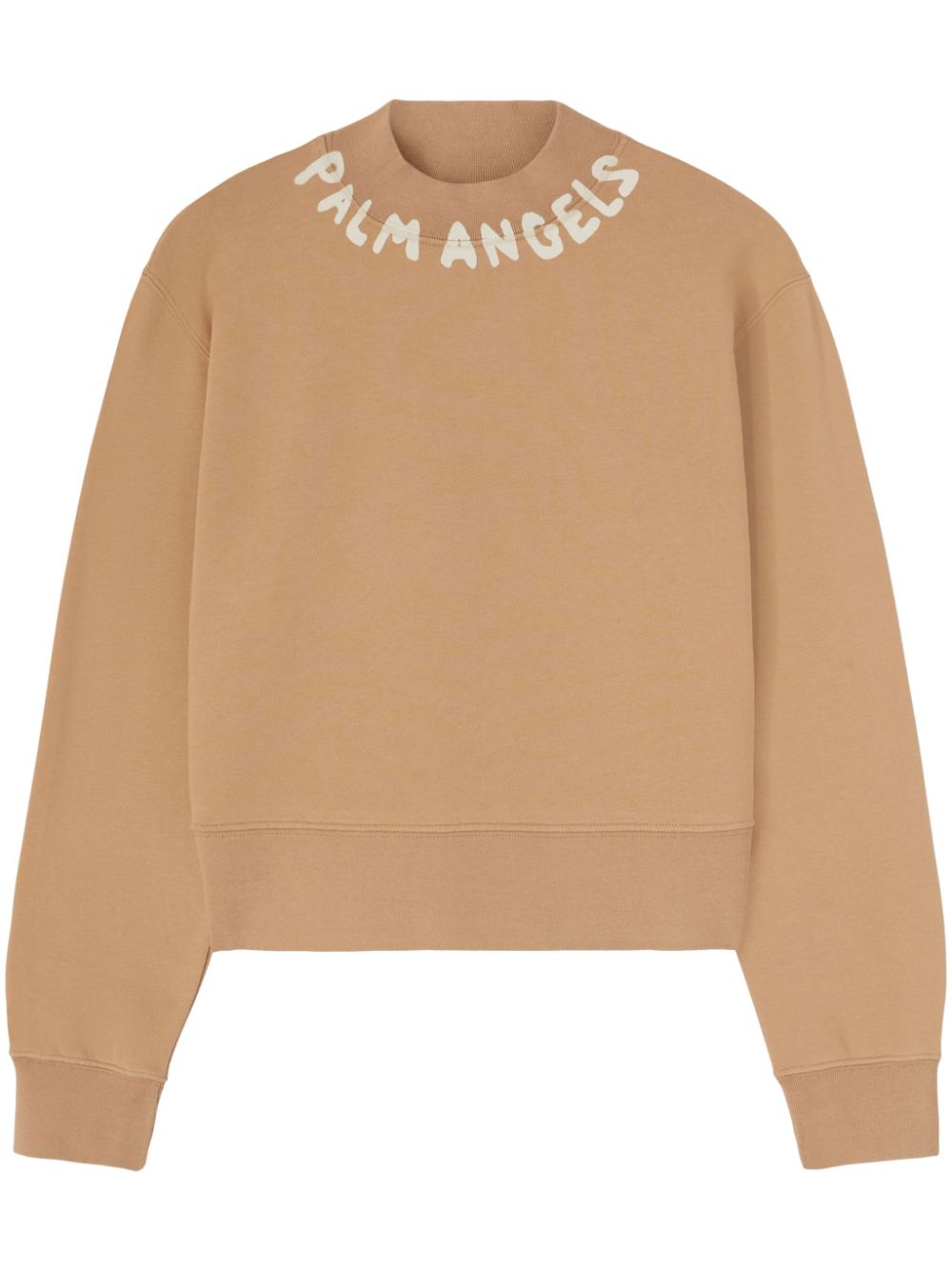 Palm Angels Seasonal Cotton Sweatshirt In Brown