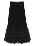 Elisabetta Franchi La Mia Bambina wide-leg fringed trousers - Black