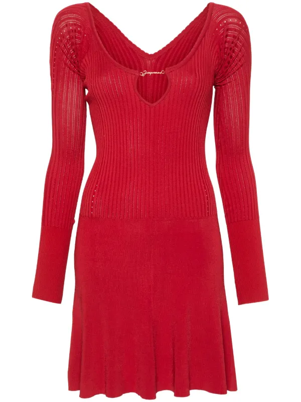 国内発送/送関込【Jacquemus】La Mini Robe Scala ミニドレス Jacquemus La Mini Robe ミニドレス | レッド | FARFETCH JP