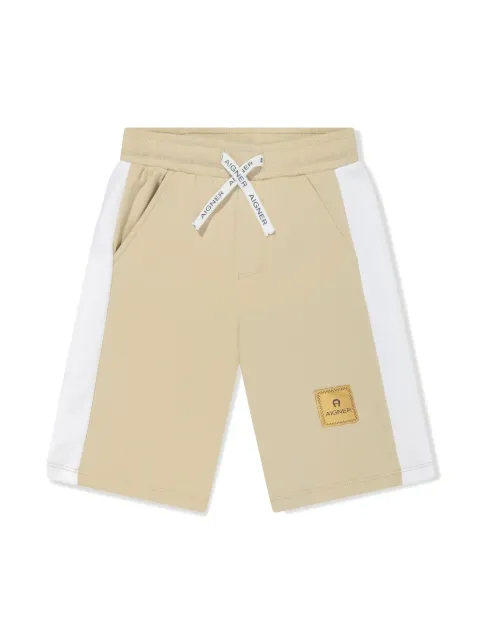 Aigner Kids logo-appliqué cotton track shorts