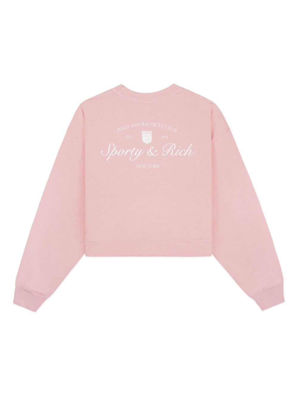 Shop Sporty And Rich Logo-embroidered Cotton Sweatshirt In Pink