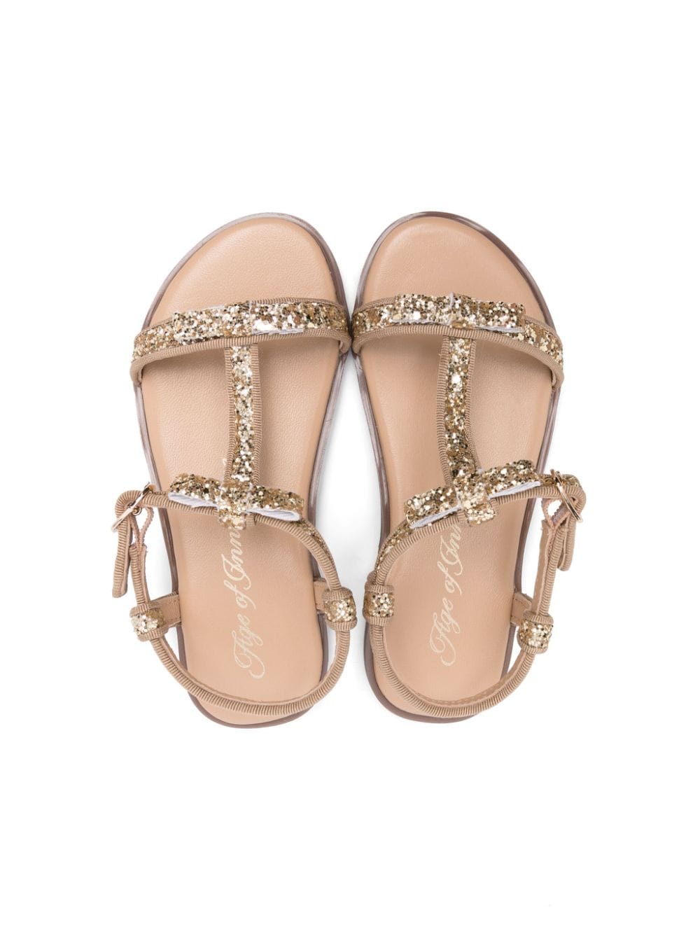 Shop Age Of Innocence Nell Sequin-embellished Sandals In Gold
