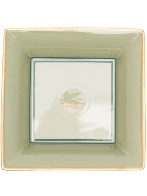 ETRO HOME Pegaso-motif porcelain tray (16cm x 16cm)