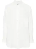 Y's asymmetric-collar linen shirt - White