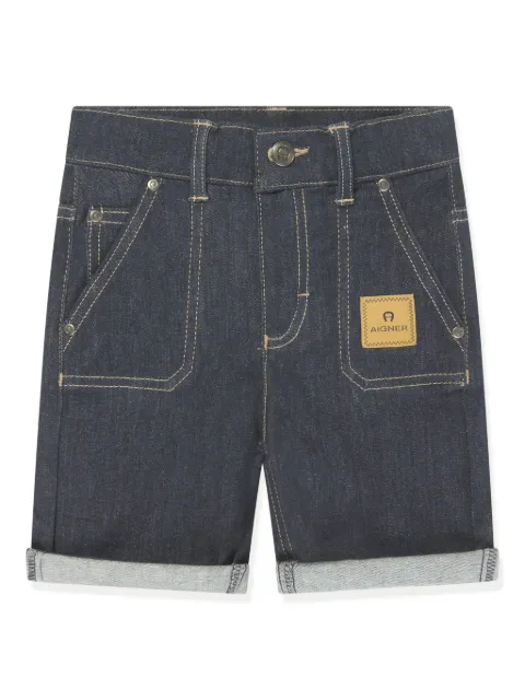 Aigner Kids Jeans-Shorts mit Logo-Applikation