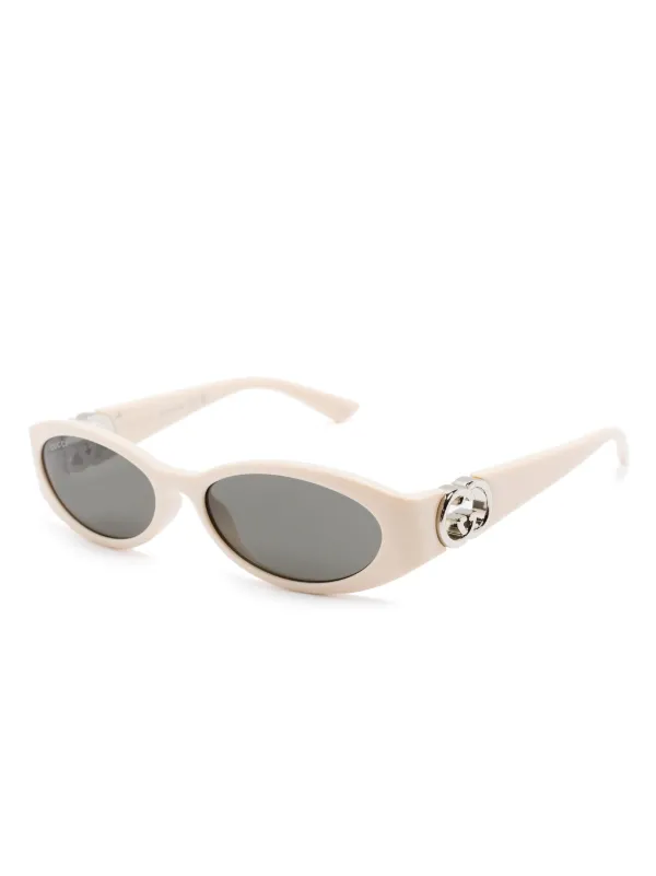Gucci White Oval Women\'s Sunglasses with Brown Gradient Lenses Frameless oval sunglasses in ivory | GUCCI® US main image 4