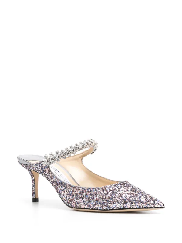 Jimmy Choo Bling 65mm Glittery Mules | Pink | FARFETCH